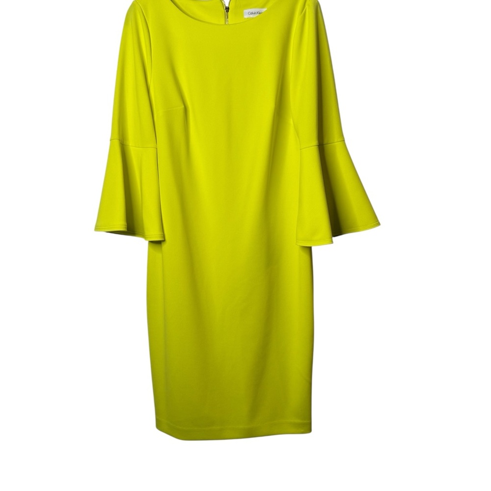 Calvin Klein Vibrant Green Long Sleeve Dress